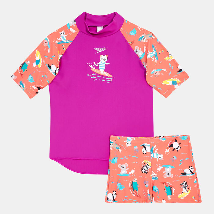 Speedo Kids' Digital Rash Swim Top and Shorts Set Multi Speedo Kids' Digital Rash Swim Top and Shorts Set Multi image number 0