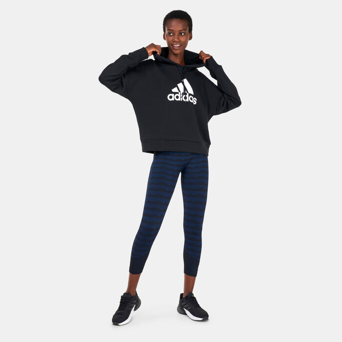 adidas Women's FI Badge of Sport Hoodie Black adidas Women's FI Badge of Sport Hoodie Black image number 2