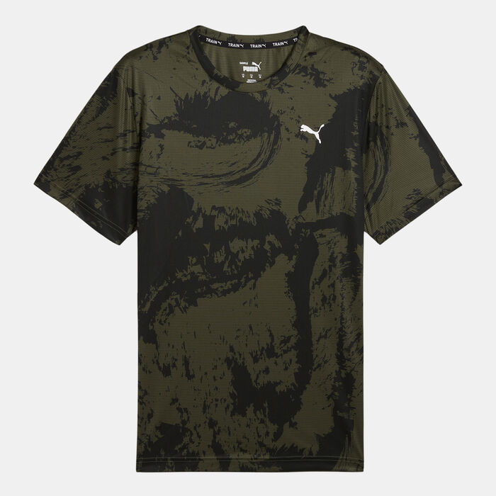 PUMA Men's Train All Day Printed Training T-Shirt Green PUMA Men's Train All Day Printed Training T-Shirt Green image number 0