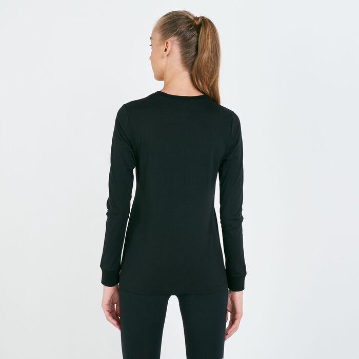 Nike Women's Essential Icon Futura Long Sleeves T-Shirt Black Nike Women's Essential Icon Futura Long Sleeves T-Shirt Black image number 1