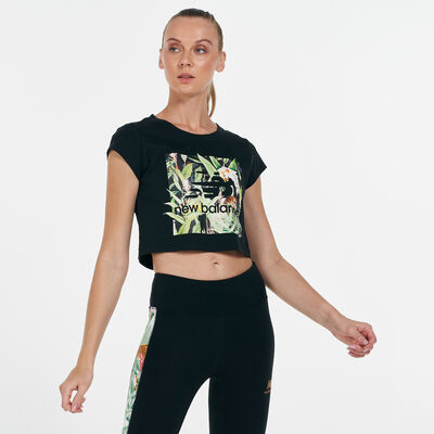 New Balance Women's Essentials Botanical T-Shirt White