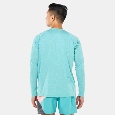 Nike Swim Men's Heathered Long-Sleeve Hydroguard Swim Shirt Green Nike Swim Men's Heathered Long-Sleeve Hydroguard Swim Shirt Green