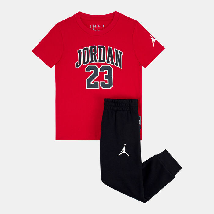 Jordan Kids' Logo T-Shirt and Pants Set Red Jordan Kids' Logo T-Shirt and Pants Set Red image number 0