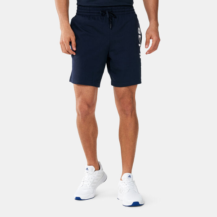 adidas Men's AEROREADY Essentials Linear Logo Shorts Blue adidas Men's AEROREADY Essentials Linear Logo Shorts Blue image number 0