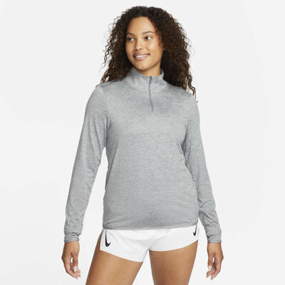 Nike Women's Swift UV Protection 1/4-Zip Running Top Grey