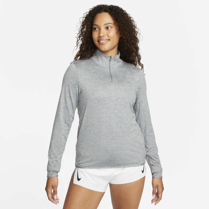 Nike Women's Swift UV Protection 1/4-Zip Running Top Grey Nike Women's Swift UV Protection 1/4-Zip Running Top Grey image number 0