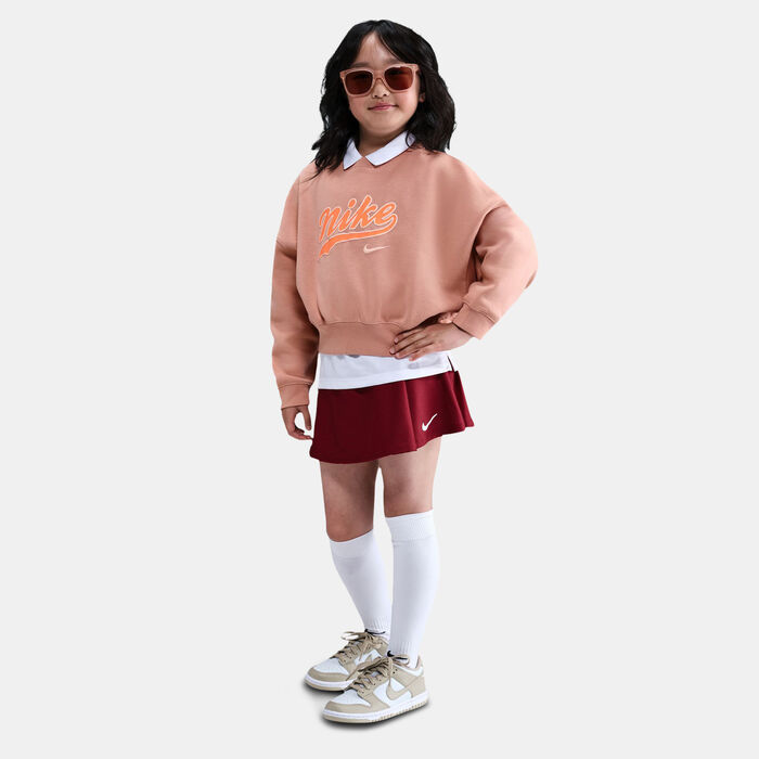 Nike Kids' Sportswear Trend Fleece Cropped Hoodie Pink image number 2