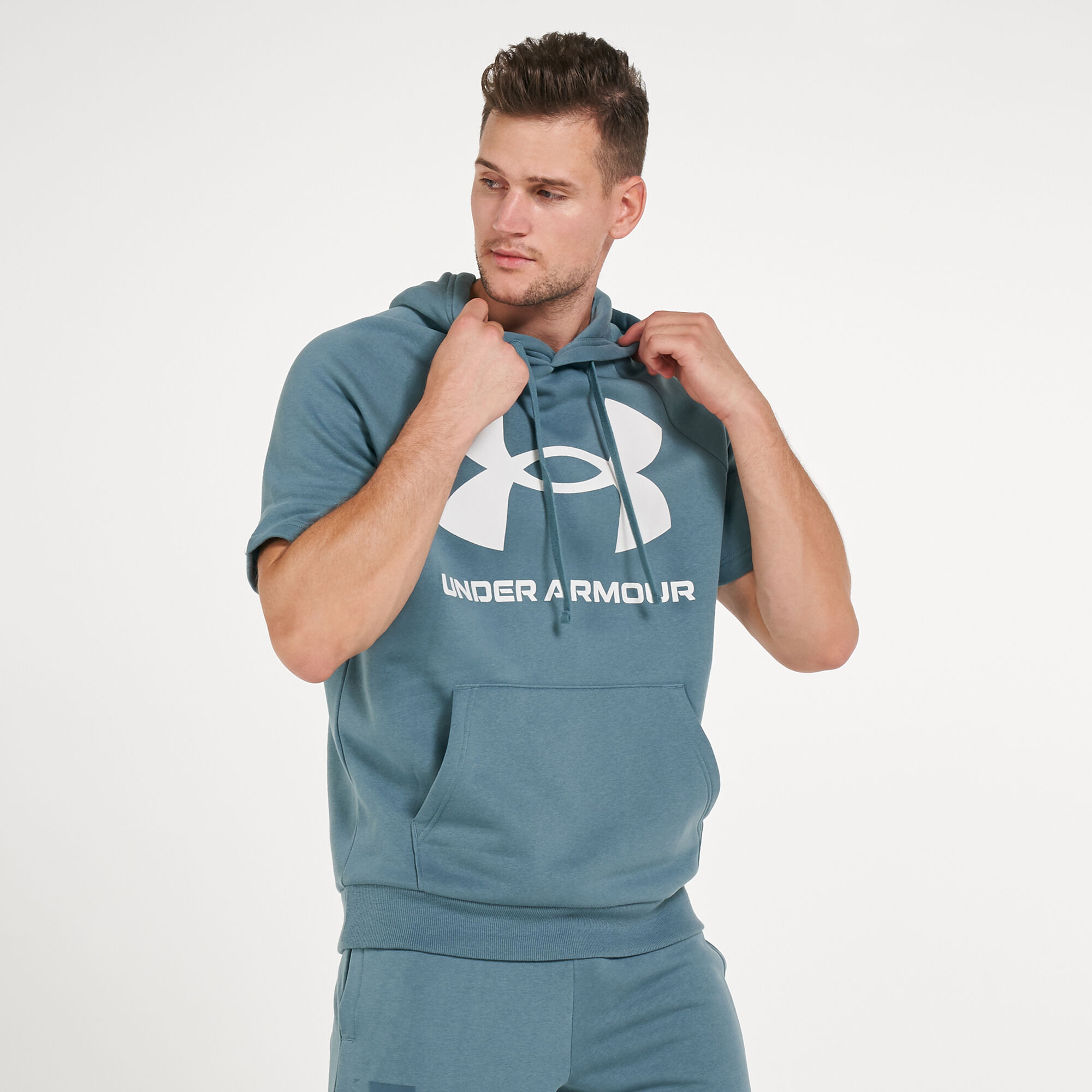 Under armour rival fleece logo ss hoodie shop