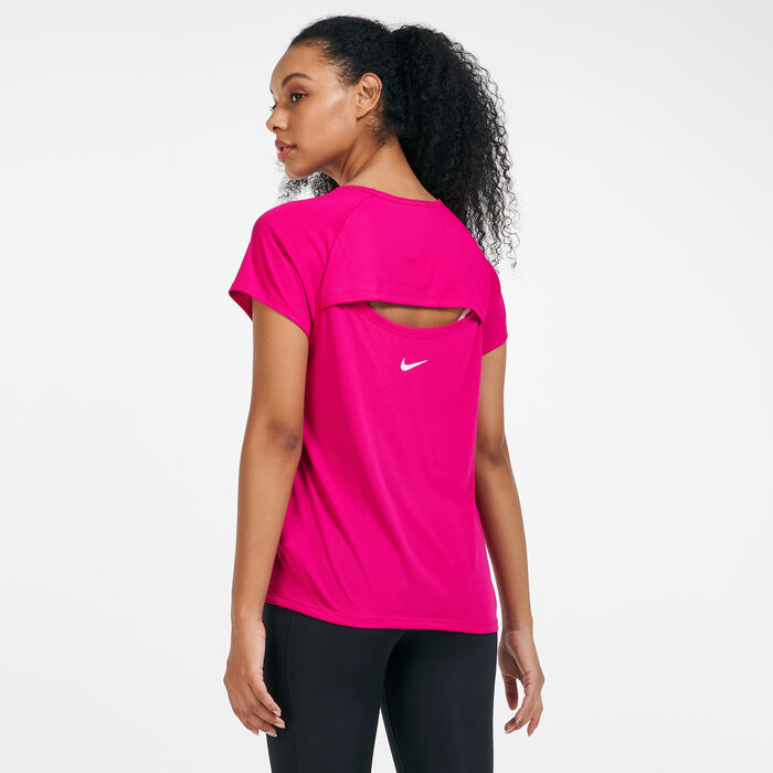 Nike Women's Icon Clash Miler T-Shirt Red Nike Women's Icon Clash Miler T-Shirt Red image number 1