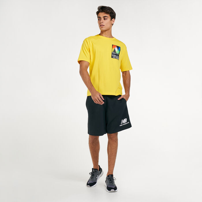 New Balance Men's Essentials Stacked Logo Shorts Black New Balance Men's Essentials Stacked Logo Shorts Black image number 2