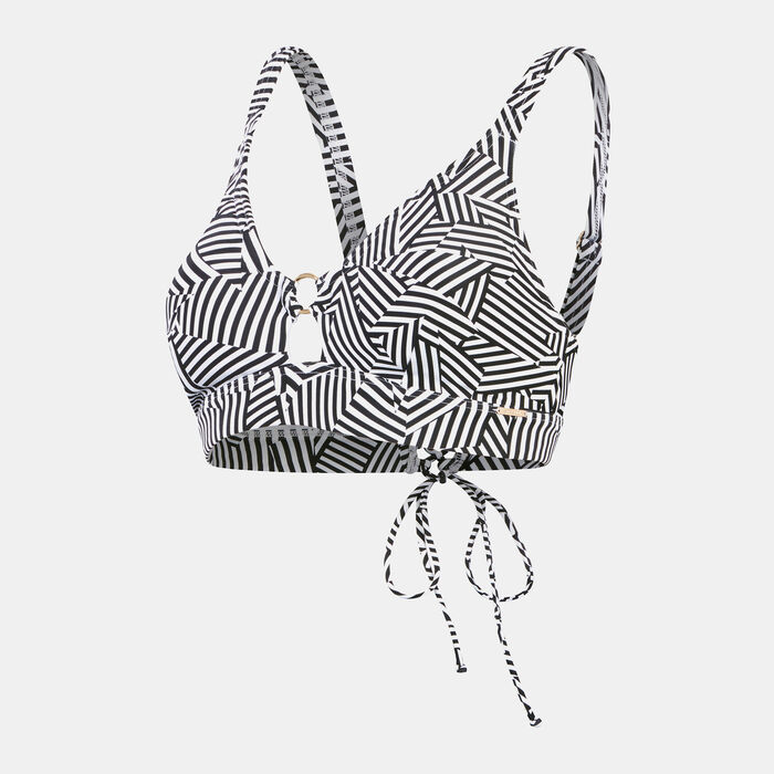 Speedo Women's Shaping Printed Triangle Swimming Top Black image number 0