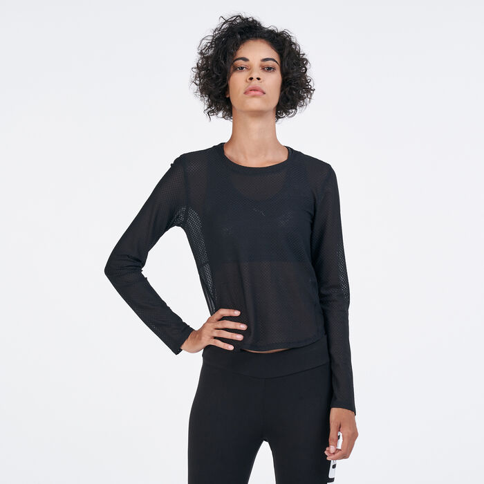 PUMA Women's Train Mesh Top Black PUMA Women's Train Mesh Top Black image number 0