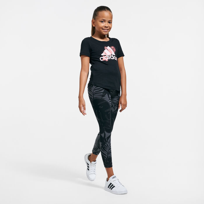 adidas Kids' Tropical Sports Graphic T-Shirt Black adidas Kids' Tropical Sports Graphic T-Shirt Black image number 2