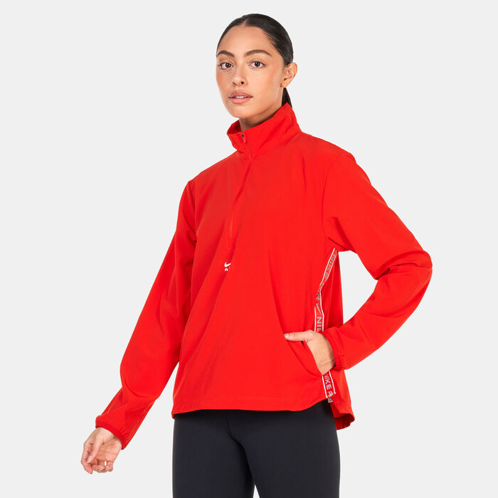 Nike Women's Dri-FIT 1/2-Zip Running Jacket Red image number 0