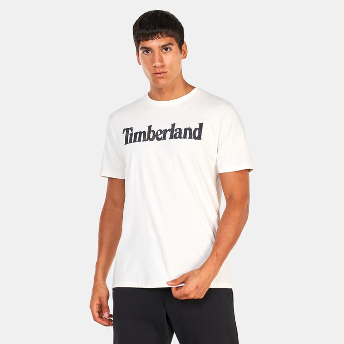 Timberland Men's Linear Logo Seasonal Camo T-Shirt White image number 0