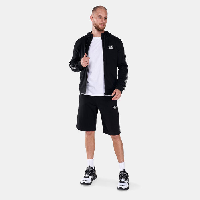EA7 Emporio Armani Men's Train Logo Series Tape Hoodie Black EA7 Emporio Armani Men's Train Logo Series Tape Hoodie Black image number 2