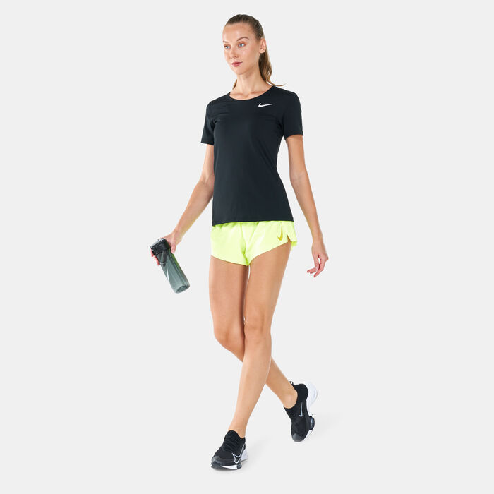 Nike Women's AeroSwift Running Shorts yellow image number 2