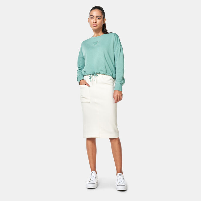 Converse Women's Chuck Taylor Embro Pocket Midi Skirt Brown Converse Women's Chuck Taylor Embro Pocket Midi Skirt Brown image number 2