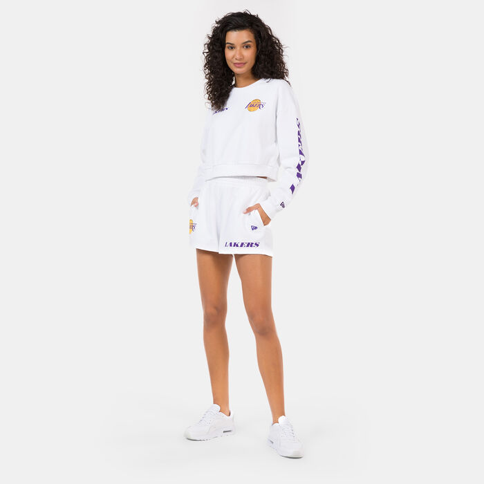 New Era Women's NBA Los Angeles Lakers Wordmark Sweatshirt White New Era Women's NBA Los Angeles Lakers Wordmark Sweatshirt White image number 2