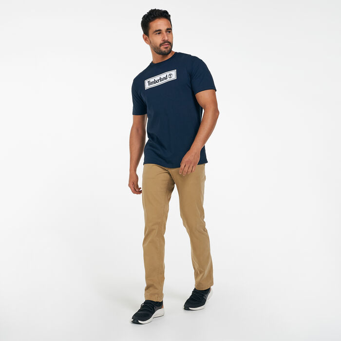Timberland Men's Linear Logo T-Shirt Blue Timberland Men's Linear Logo T-Shirt Blue image number 2