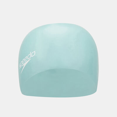 Speedo Plain Moulded Silicone Swimming Cap Green Speedo Plain Moulded Silicone Swimming Cap Green