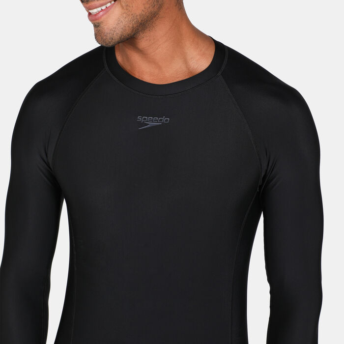 Speedo Men's Essential Rashguard Swimming T-Shirt Black Speedo Men's Essential Rashguard Swimming T-Shirt Black image number 3