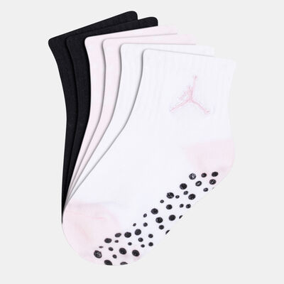 Jordan Kids' Cement Grip Quarter Grippy Socks - 3 Pack (Baby and Toddler) Multi