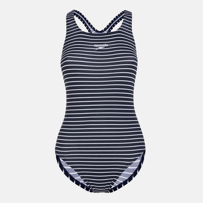 Speedo Women's Essentials Endurance+ Medalist Swimsuit Blue Speedo Women's Essentials Endurance+ Medalist Swimsuit Blue image number 0