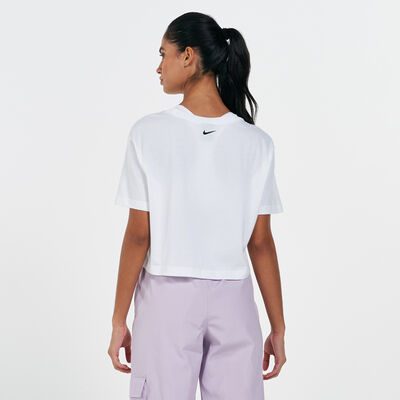 Nike Women's Sportswear Cropped Dance T-Shirt White Nike Women's Sportswear Cropped Dance T-Shirt White