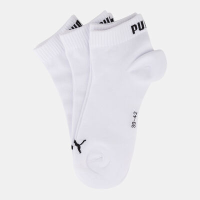 PUMA Plain Quarter Socks (3 Pairs) White