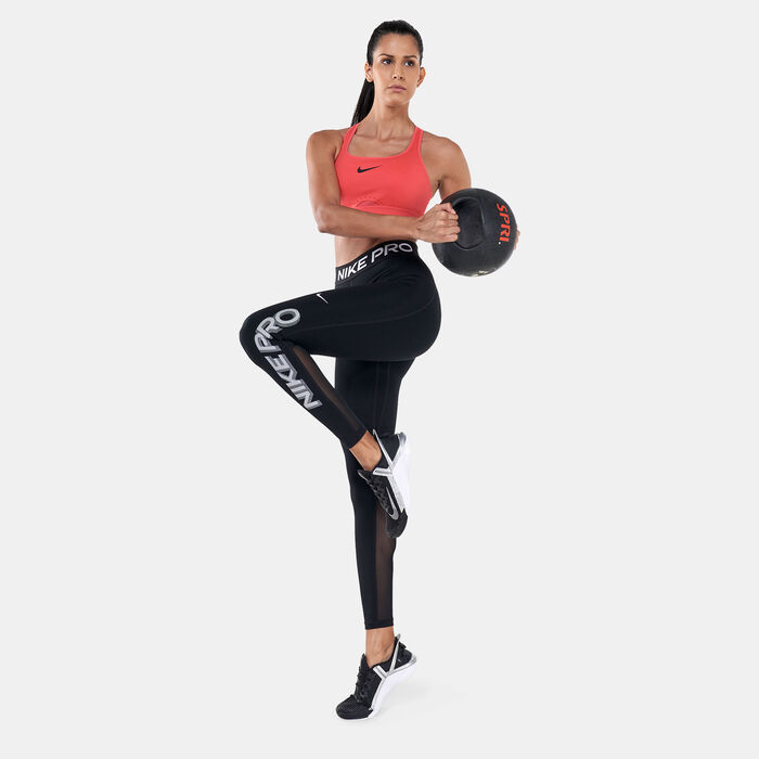 Nike Women's Pro Dri-FIT Mid-Rise Graphic Training Leggings White Nike Women's Pro Dri-FIT Mid-Rise Graphic Training Leggings White image number 2