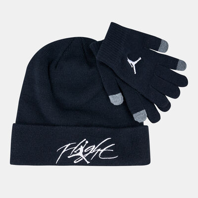 Jordan Kids' Flight Beanie And Gloves Set Black Jordan Kids' Flight Beanie And Gloves Set Black