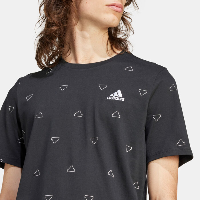adidas Men's Seasonal Essentials Monogram Graphic T-Shirt Black image number 3