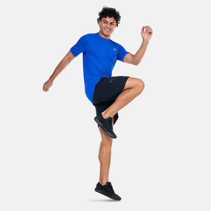 Under Armour Men's UA Tech™ Reflective Training T-Shirt Blue Under Armour Men's UA Tech™ Reflective Training T-Shirt Blue image number 2