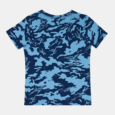 Nike Kids' Futura Camo Allover Print T-Shirt Blue