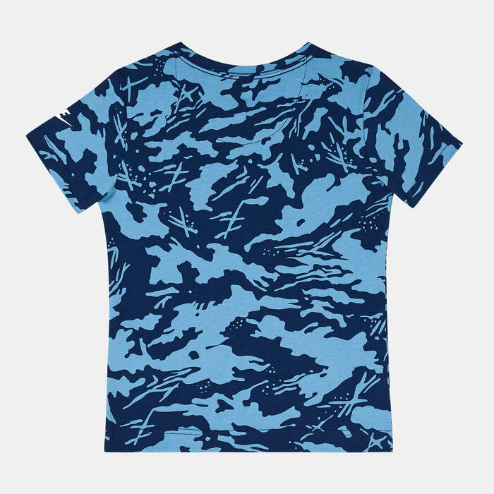 Nike Kids' Futura Camo Allover Print T-Shirt Blue image number 1