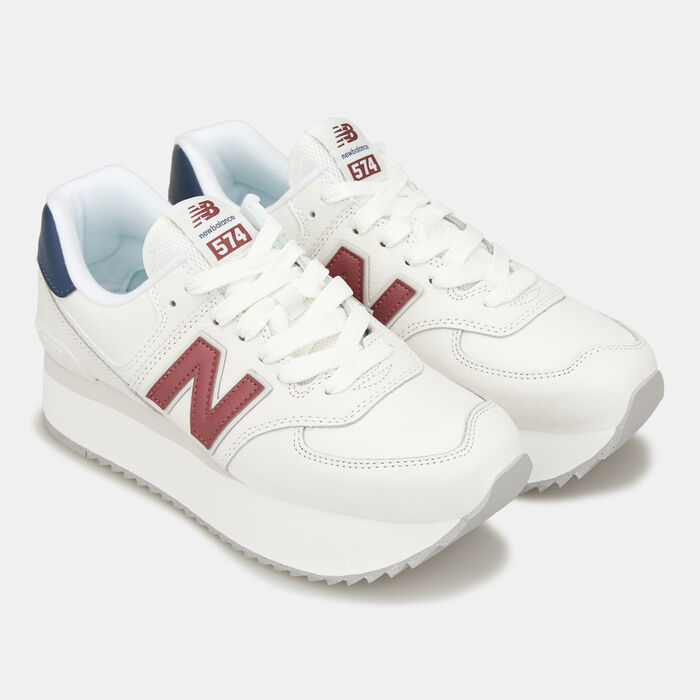 New Balance Women's 574+ Shoe White New Balance Women's 574+ Shoe White image number 1