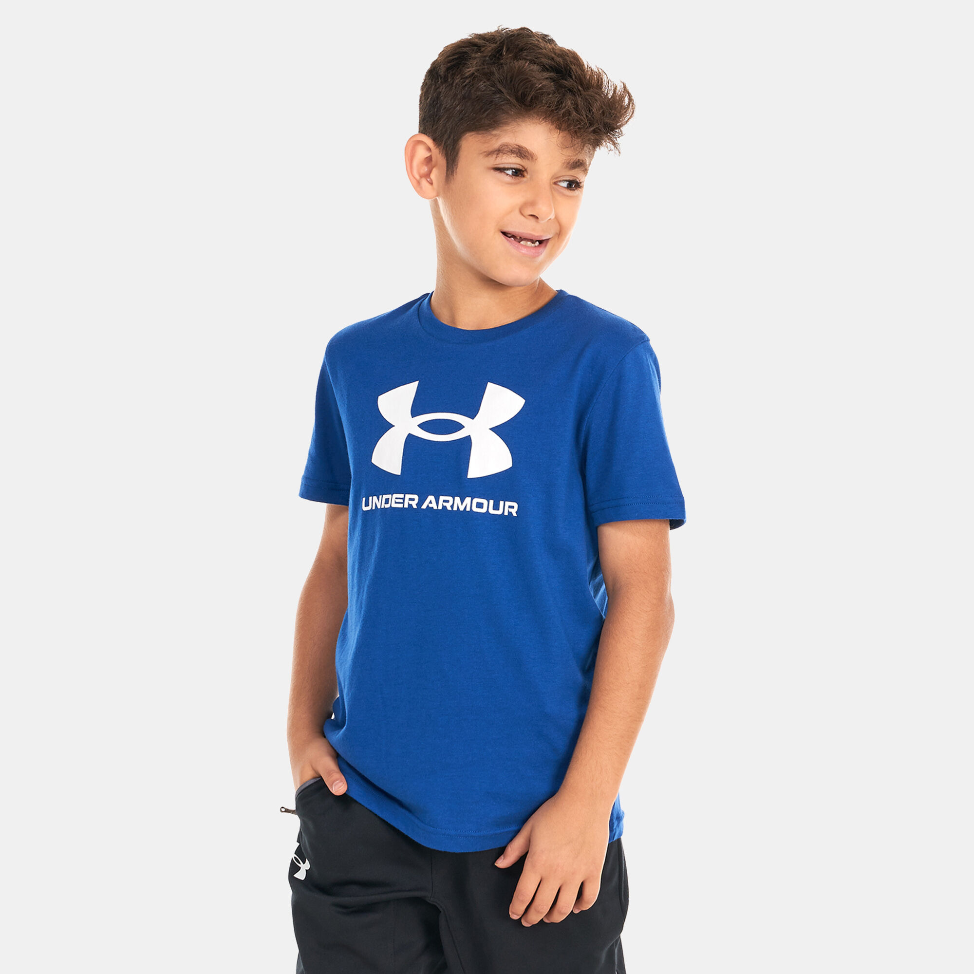 Kids Sportstyle Logo Training T Shirt Blue Under Armour in Qatar SSS