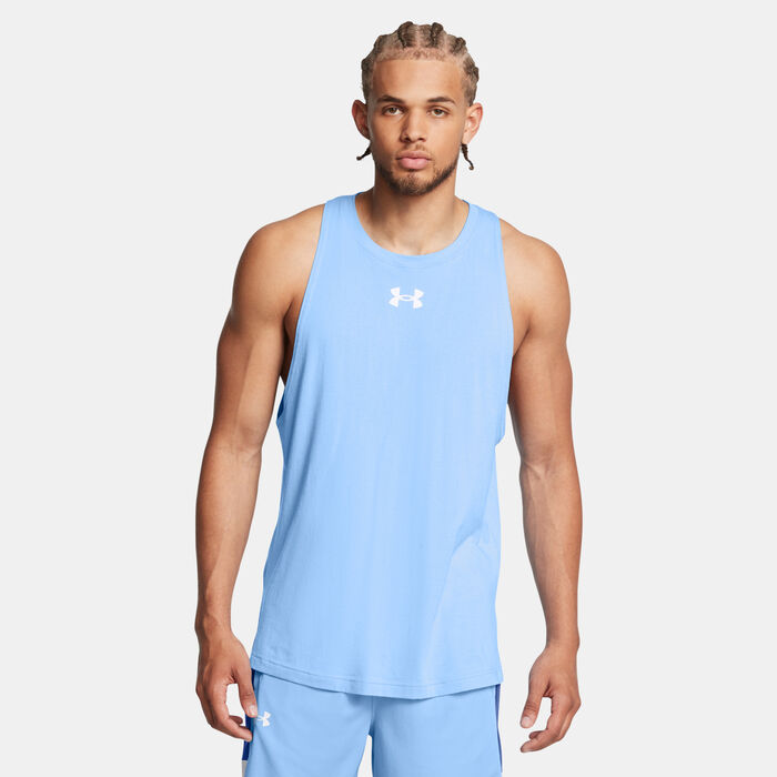 Under Armour Men's Baseline Cotton Tank Top Blue Under Armour Men's Baseline Cotton Tank Top Blue image number 0