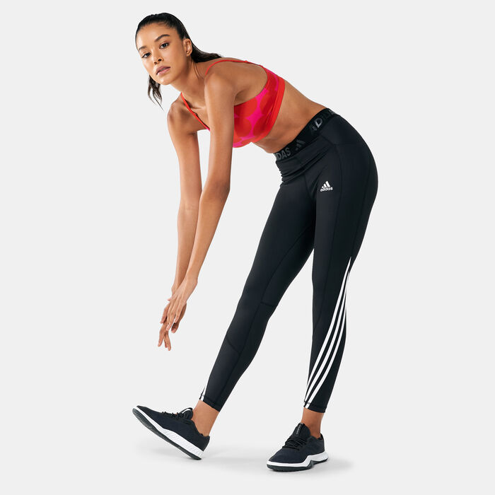 adidas Women's Techfit 3-Stripes Long Gym Leggings Black adidas Women's Techfit 3-Stripes Long Gym Leggings Black image number 2