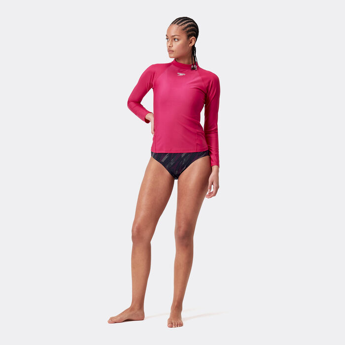 Speedo Women's Long Sleeve Swimming Rashguard Purple Speedo Women's Long Sleeve Swimming Rashguard Purple image number 2