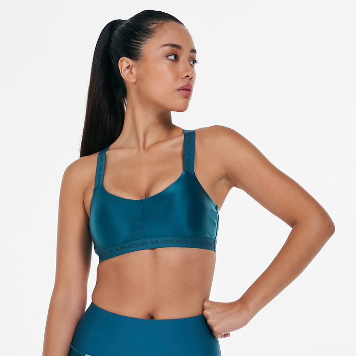 Under Armour Women's Low Shine Sports Bra Blue Under Armour Women's Low Shine Sports Bra Blue image number 0