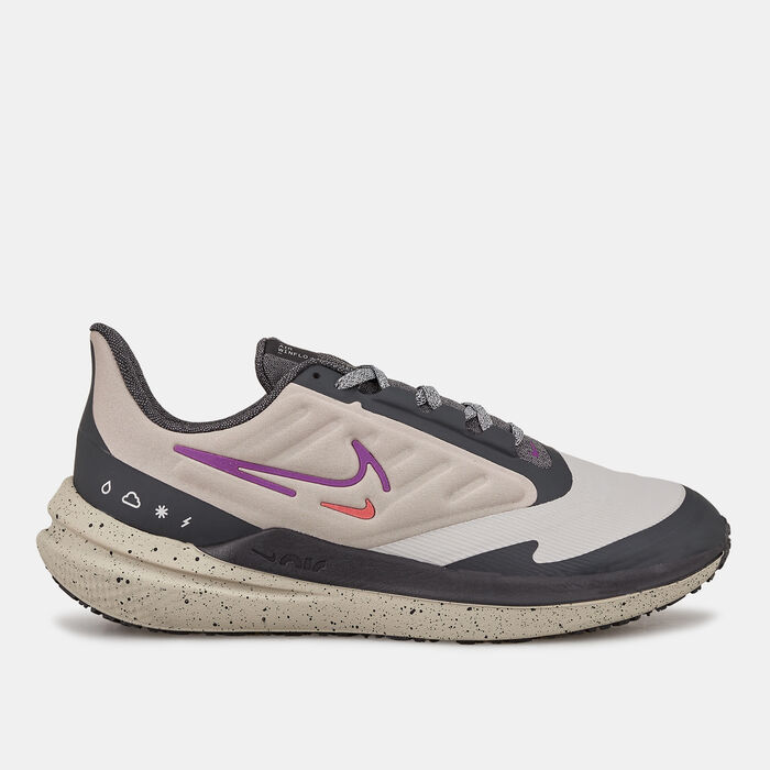 Nike Women's Air Winflo 9 Shield Road Running Shoe Grey Nike Women's Air Winflo 9 Shield Road Running Shoe Grey image number 0