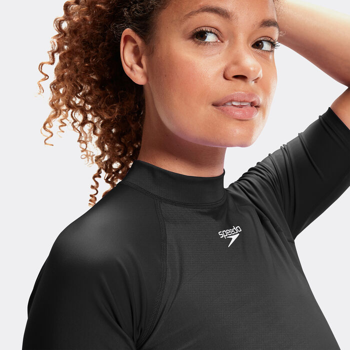 Speedo Women's Logo Swimming Rashguard Black Speedo Women's Logo Swimming Rashguard Black image number 3