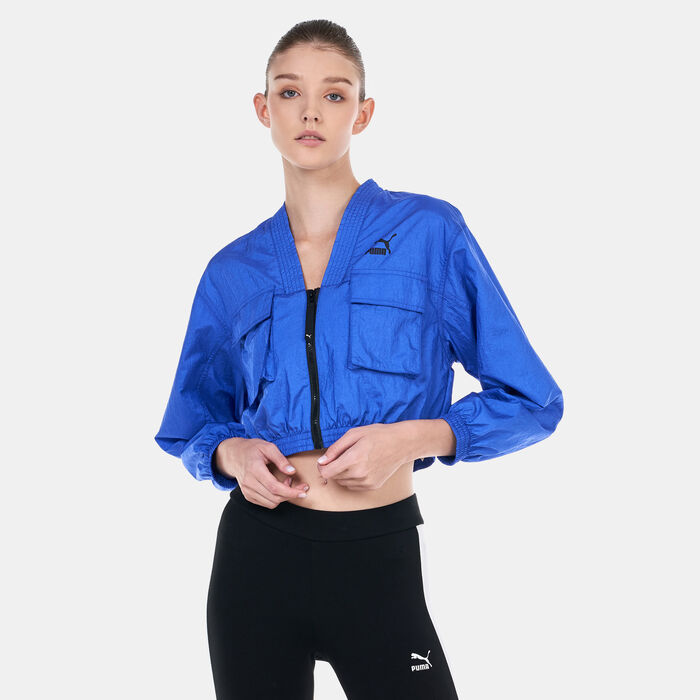 PUMA Women's Dare To Woven Jacket Blue PUMA Women's Dare To Woven Jacket Blue image number 1
