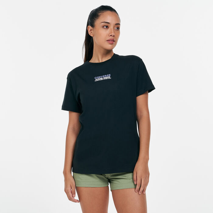 Converse Women's Flower T-Shirt Black Converse Women's Flower T-Shirt Black image number 1
