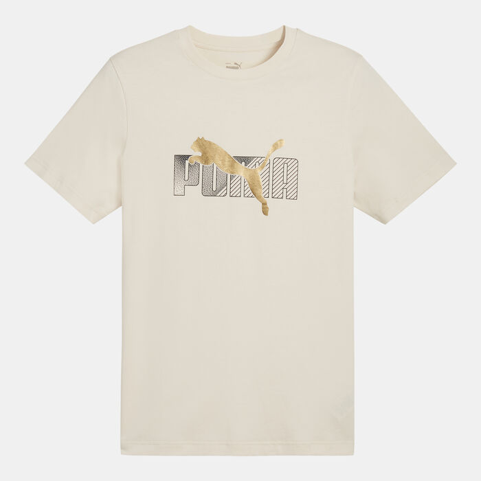 PUMA Men's Essentials+ Logo Lab Holiday T-Shirt Beige image number 0