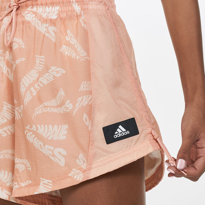 adidas Women's Sportswear Woven Lightweight Shorts Pink image number 3