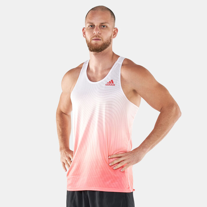 adidas Men's Adizero Tank Top Pink image number 0
