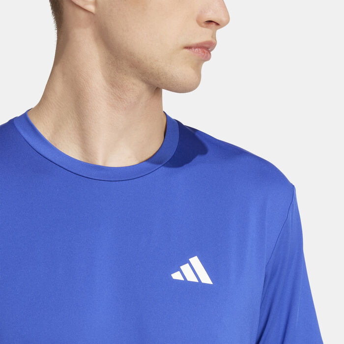 adidas Men's Train Essentials Stretch Training T-Shirt Blue adidas Men's Train Essentials Stretch Training T-Shirt Blue image number 4